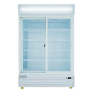 52" White Sliding Commercial Glass Door Merchandiser Refrigerator - 42 cu ft - CulinaryProfis