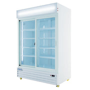 52" White Sliding Commercial Glass Door Merchandiser Refrigerator - 42 cu ft - CulinaryProfis