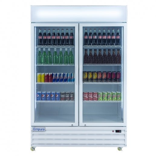 52" White Swing Commercial Glass Door Merchandiser Refrigerator - 48 cu ft - CulinaryProfis