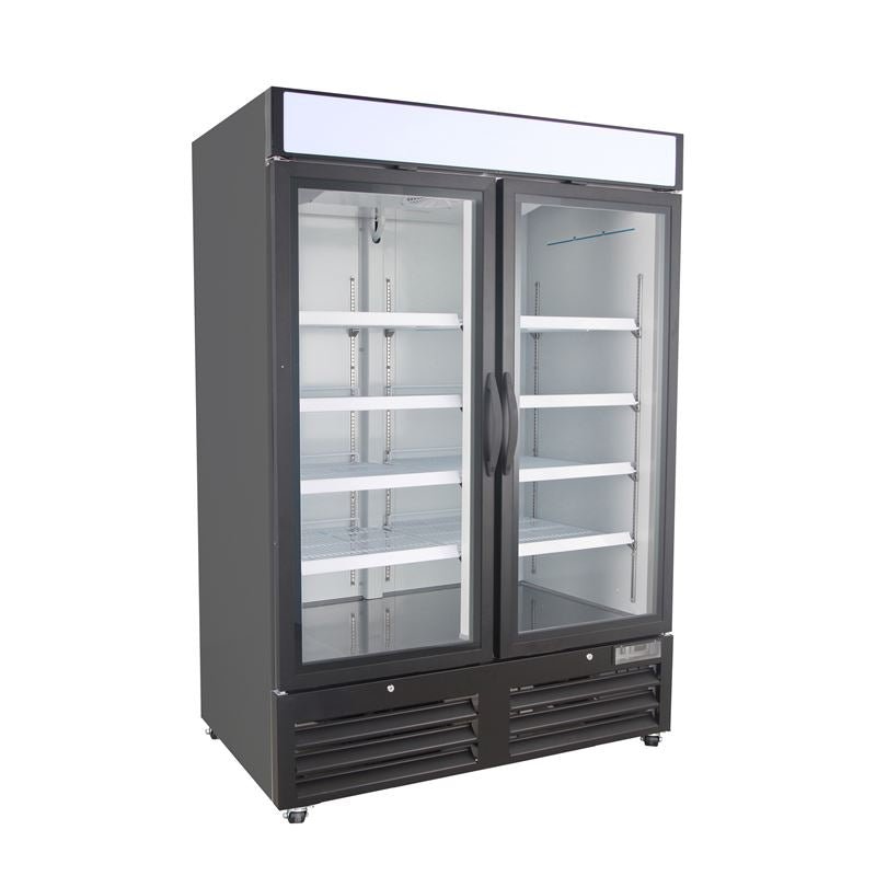 54" Black Swing Commercial Glass Door Merchandiser Freezer - CulinaryProfis
