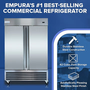 54" Commercial 2 Door Reach - In Refrigerator - CulinaryProfis