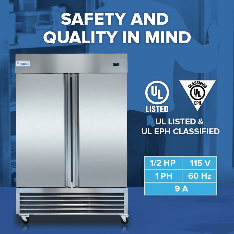 54" Commercial 2 Door Reach - In Refrigerator - CulinaryProfis