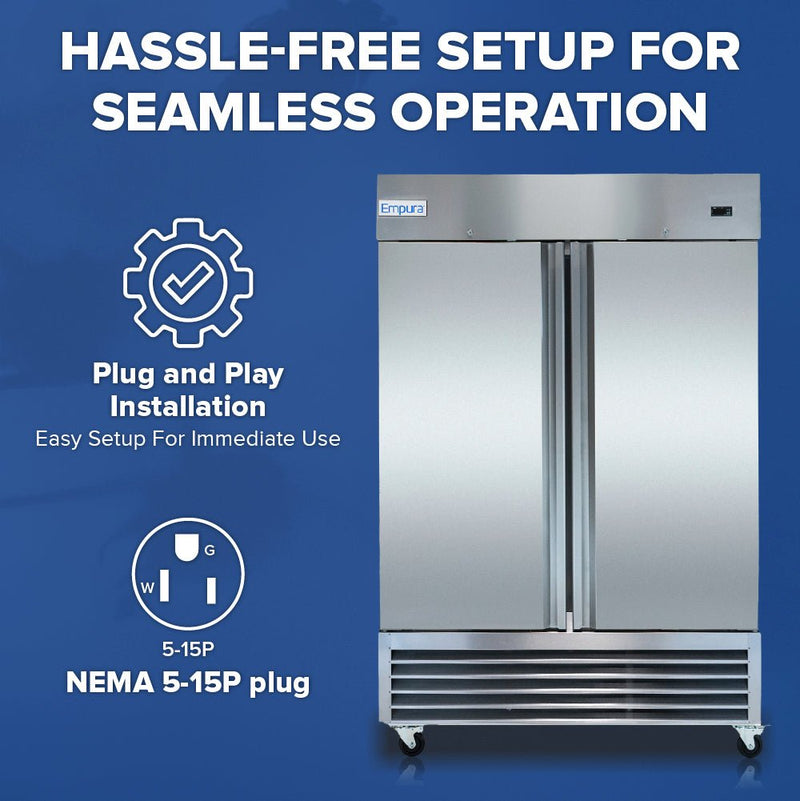54" Commercial 2 Door Reach - In Refrigerator - CulinaryProfis