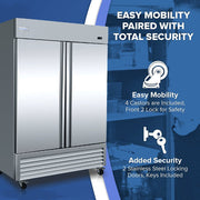 54" Commercial 2 Door Reach - In Refrigerator - CulinaryProfis