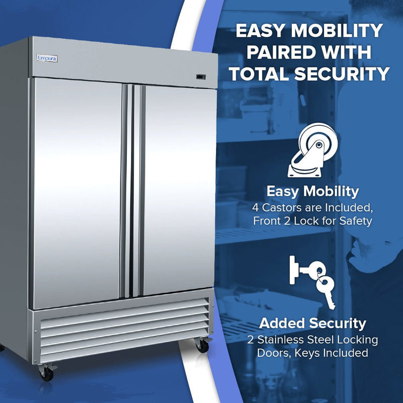 54" Commercial 2 Door Reach - In Refrigerator - CulinaryProfis