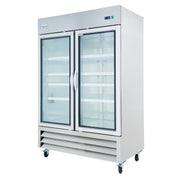 54" Commercial 2 Glass Door Reach - In Freezer - CulinaryProfis