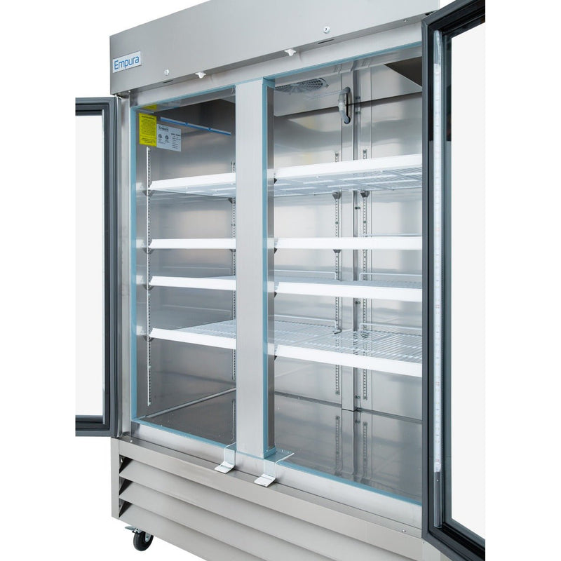 54" Commercial 2 Glass Door Reach - In Freezer - CulinaryProfis