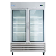 54" Commercial 2 Glass Door Reach - In Freezer - CulinaryProfis