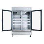 54" Commercial 2 Glass Door Reach - In Freezer - CulinaryProfis