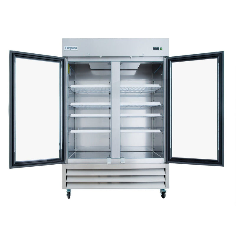 54" Commercial 2 Glass Door Reach - In Freezer - CulinaryProfis