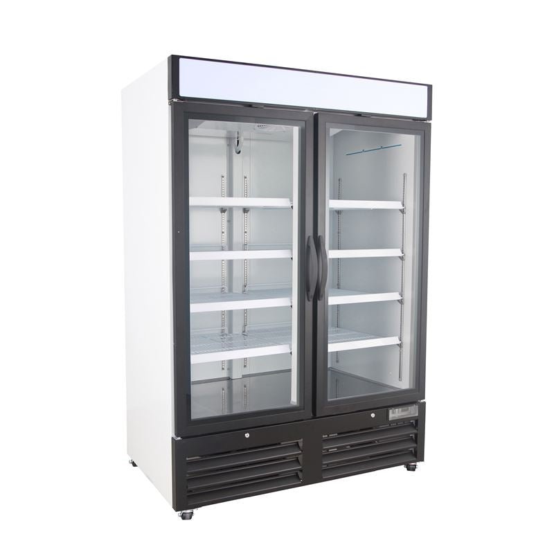 54" White Swing Commercial Glass Door Merchandiser Freezer - CulinaryProfis