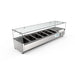 59 in. Six Pan Refrigerated Countertop Condiment Prep Station - SCDC - 6P - SG - CulinaryProfis
