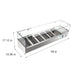 59 in. Six Pan Refrigerated Countertop Condiment Prep Station - SCDC - 6P - SG - CulinaryProfis