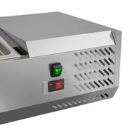 59 in. Six Pan Refrigerated Countertop Condiment Prep Station - SCDC - 6P - SSL - CulinaryProfis