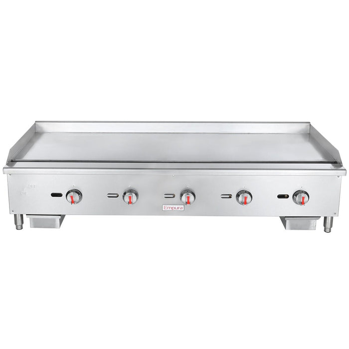 59" Standard Duty Commercial Countertop Gas Griddle with Thermostatic Controls - 150,000 BTU - CulinaryProfis