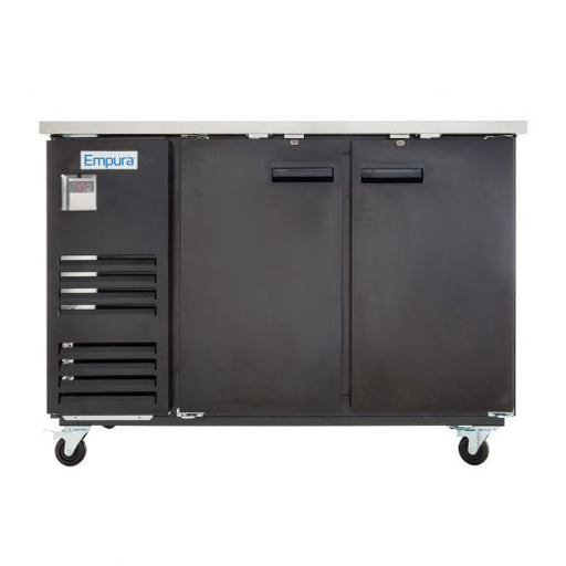 59" x 28" Swing Solid Door Powder Coated Black Stainless Steel Commercial Back Bar Refrigerator - CulinaryProfis