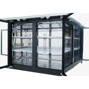 59" x 28" Swing Solid Door Powder Coated Black Stainless Steel Commercial Back Bar Refrigerator - CulinaryProfis