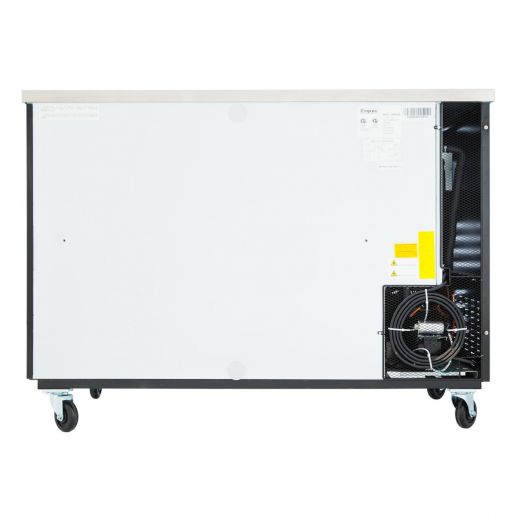 59" x 28" Swing Solid Door Powder Coated Black Stainless Steel Commercial Back Bar Refrigerator - CulinaryProfis