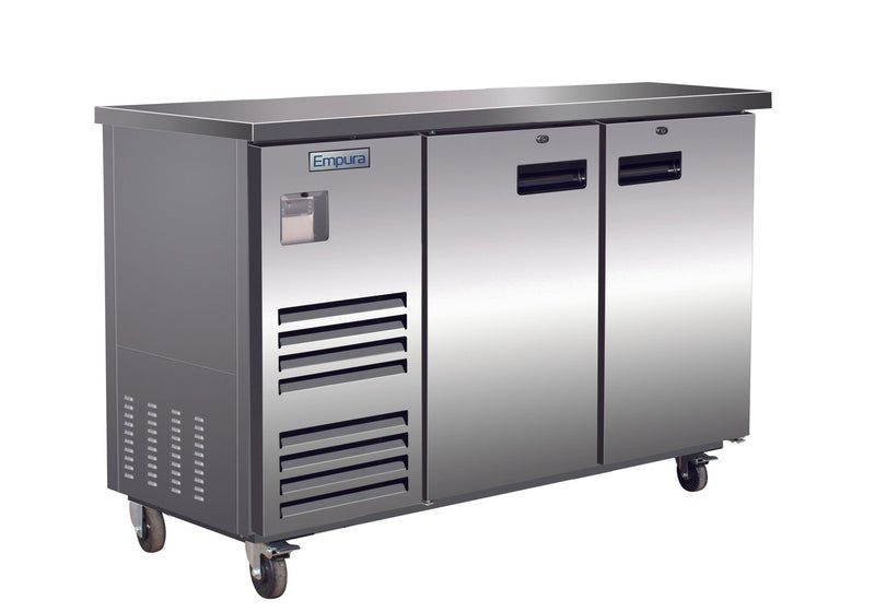 59" x 28" Swing Solid Door Stainless Steel Commercial Back Bar Refrigerator - CulinaryProfis