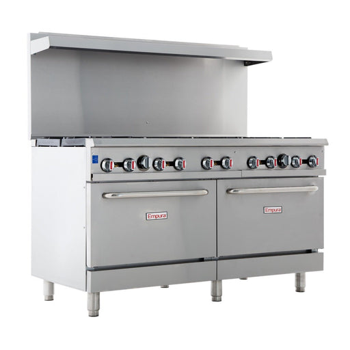 60" 10 Burner Commercial Liquid Propane Range with Oven Base - 362,000 BTU - CulinaryProfis