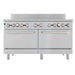60" 10 Burner Commercial Natural Gas Range with Oven Base - 362,000 BTU - CulinaryProfis