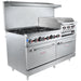 60" 6 Burner Commercial Natural Gas Range with 24" Raised Griddle / Broiler and 2 Ovens - 278,000 BTU - CulinaryProfis