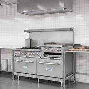 60 in. 6 Burner Commercial Natural Gas Range with 24 in. Griddle and Broiler (KM - CRGB60 - NG) - CulinaryProfis