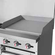 60 in. 6 Burner Commercial Natural Gas Range with 24 in. Griddle and Broiler (KM - CRGB60 - NG) - CulinaryProfis