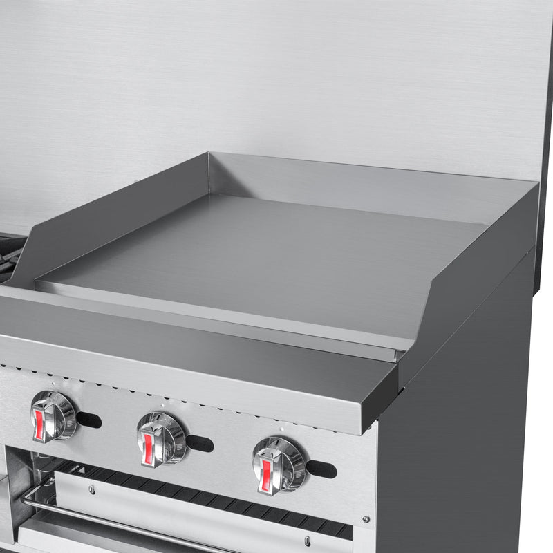 60 in. 6 Burner Commercial Natural Gas Range with 24 in. Griddle and Broiler (KM - CRGB60 - NG) - CulinaryProfis