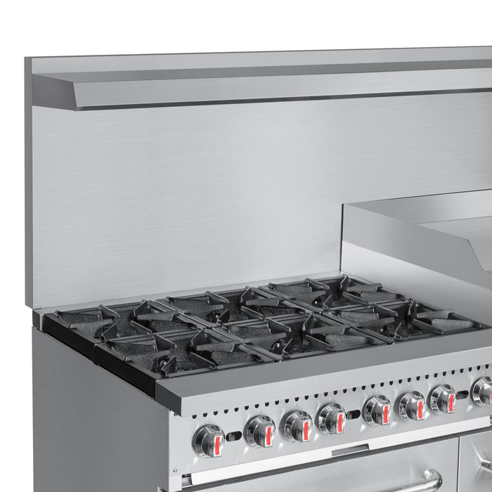 60 in. 6 Burner Commercial Natural Gas Range with 24 in. Griddle and Broiler (KM - CRGB60 - NG) - CulinaryProfis