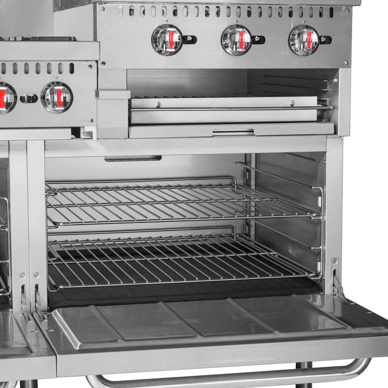 60 in. Commercial LP Range with 24 in. Griddle and Broiler in Stainless - Steel (KM - CRGB60 - LP) - CulinaryProfis