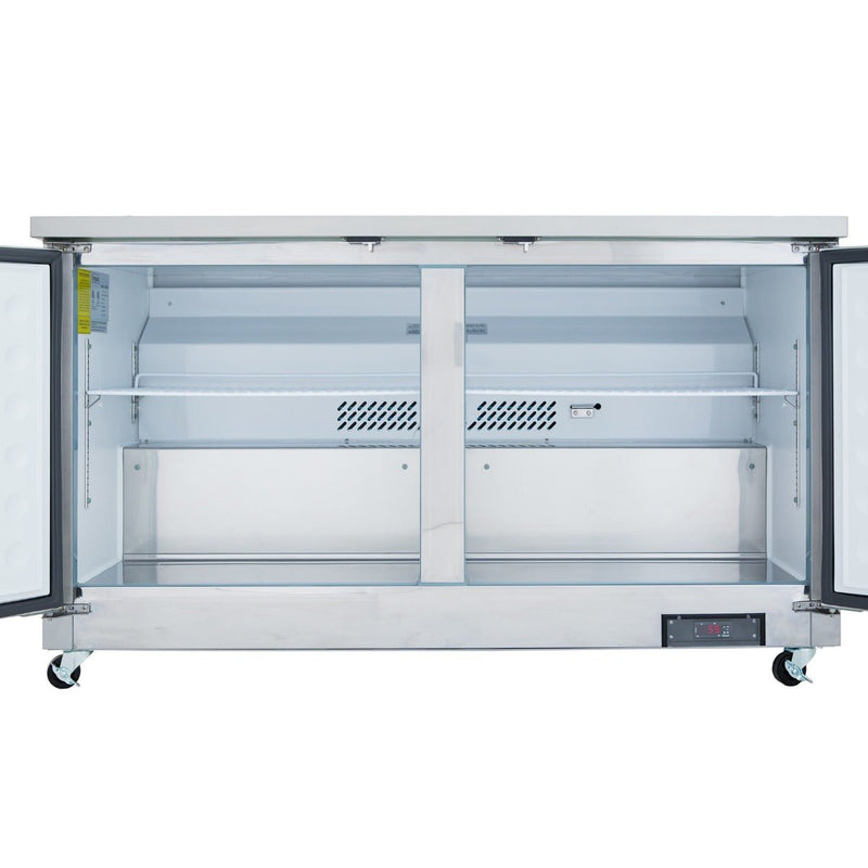 61" Two Door Commercial Undercounter Reach - In Refrigerator - CulinaryProfis
