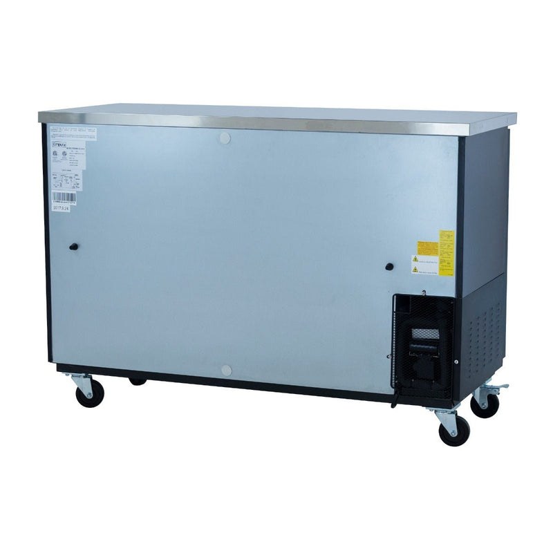 61" x 24" Swing Glass Door Powder Coated Black Stainless Steel Commercial Back Bar Refrigerator - CulinaryProfis