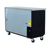 61" x 24" Swing Glass Door Powder Coated Black Stainless Steel Commercial Back Bar Refrigerator - CulinaryProfis