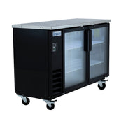 61" x 24" Swing Glass Door Powder Coated Black Stainless Steel Commercial Back Bar Refrigerator - CulinaryProfis