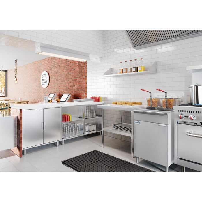 75 lb. Floor Standing Natural Gas Commercial Fryer with 150,000 BTU in Stainless-Steel, ETL Listed (KM-FDF75-NG)