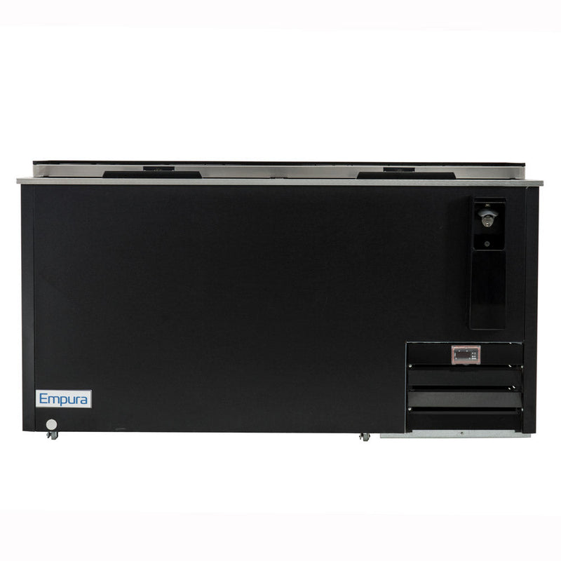 64" Powder Coated Black Stainless Steel Commercial Horizontal Bottle Cooler - CulinaryProfis