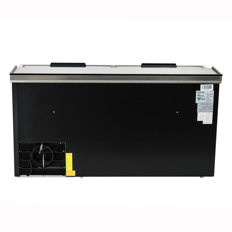 64" Powder Coated Black Stainless Steel Commercial Horizontal Bottle Cooler - CulinaryProfis