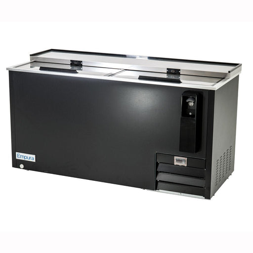 64" Powder Coated Black Stainless Steel Commercial Horizontal Bottle Cooler - CulinaryProfis