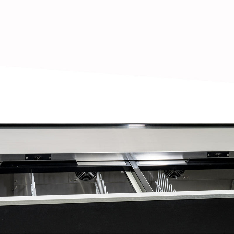 64" Powder Coated Black Stainless Steel Commercial Horizontal Bottle Cooler - CulinaryProfis