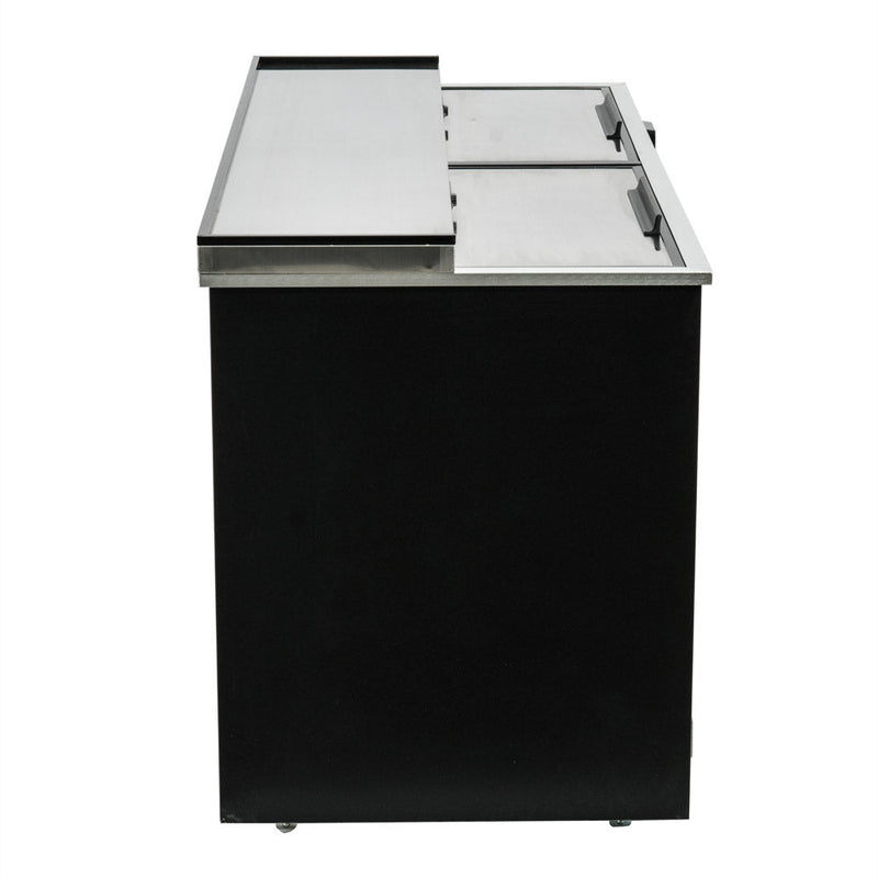 64" Powder Coated Black Stainless Steel Commercial Horizontal Bottle Cooler - CulinaryProfis
