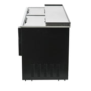 64" Powder Coated Black Stainless Steel Commercial Horizontal Bottle Cooler - CulinaryProfis