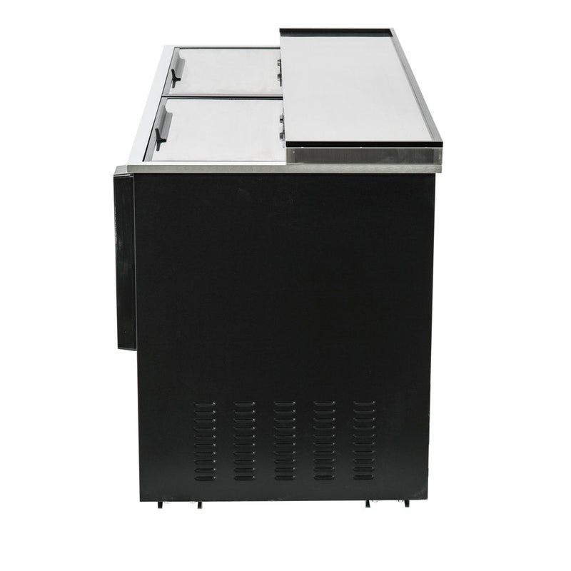 64" Powder Coated Black Stainless Steel Commercial Horizontal Bottle Cooler - CulinaryProfis