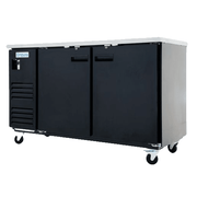 69" x 28" Swing Solid Door Powder Coated Black Stainless Steel Commercial Back Bar Refrigerator - CulinaryProfis