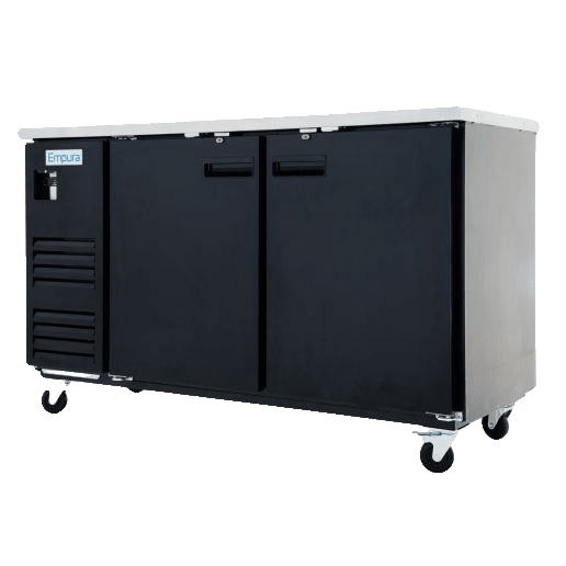 69" x 28" Swing Solid Door Powder Coated Black Stainless Steel Commercial Back Bar Refrigerator - CulinaryProfis