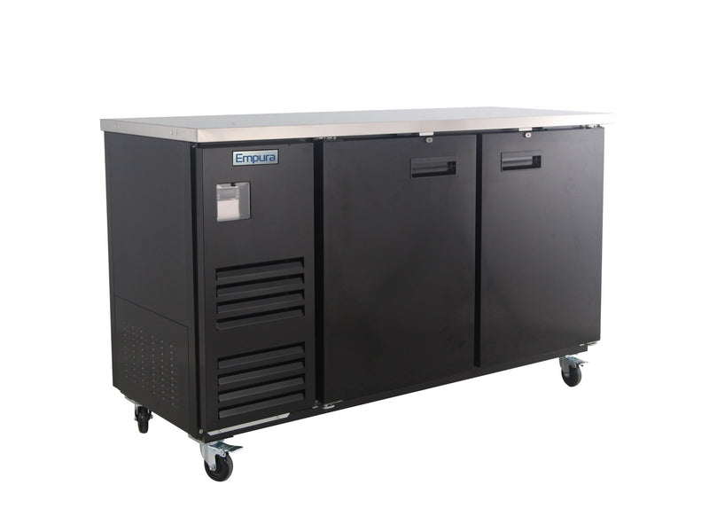 69" x 28" Swing Solid Door Powder Coated Black Stainless Steel Commercial Back Bar Refrigerator - CulinaryProfis