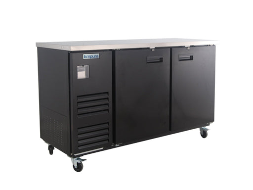 69" x 28" Swing Solid Door Powder Coated Black Stainless Steel Commercial Back Bar Refrigerator - CulinaryProfis