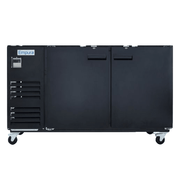 69" x 28" Swing Solid Door Powder Coated Black Stainless Steel Commercial Back Bar Refrigerator - CulinaryProfis