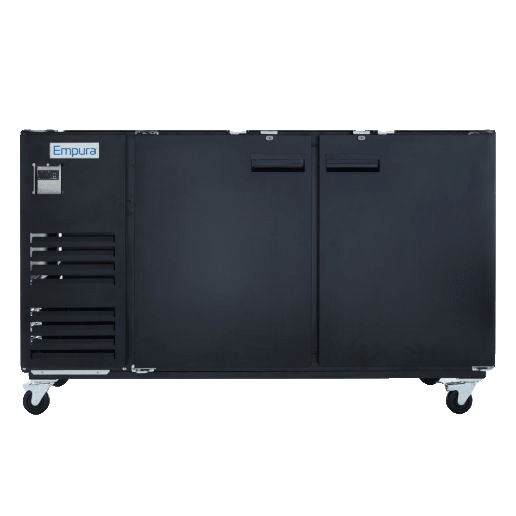 69" x 28" Swing Solid Door Powder Coated Black Stainless Steel Commercial Back Bar Refrigerator - CulinaryProfis
