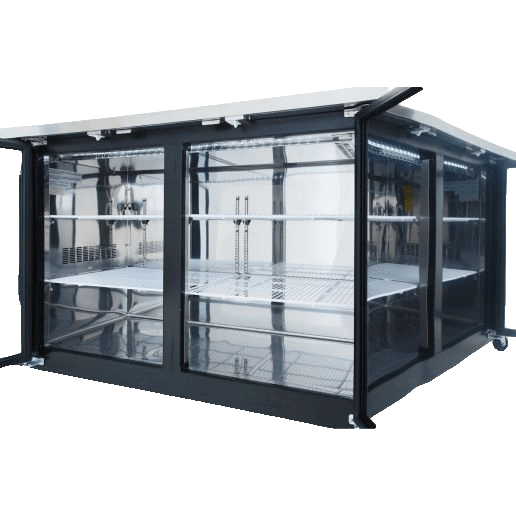 69" x 28" Swing Solid Door Powder Coated Black Stainless Steel Commercial Back Bar Refrigerator - CulinaryProfis